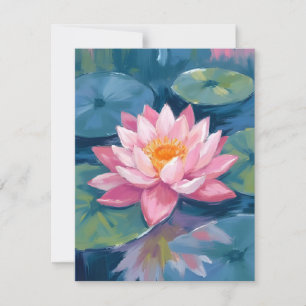 Lotosblume Seerosenblatt Aquarell Dankeskarte