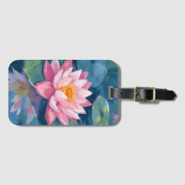 Lotosblume Seerosenblatt Wasserfarbe Gepäckanhänger