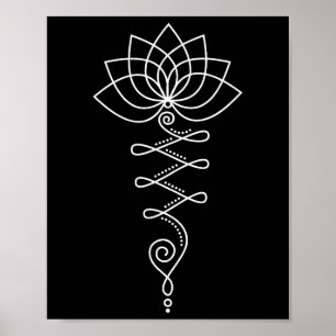 Lotosblume Unalome Yoga Meditation Bewusstsein Zen Poster