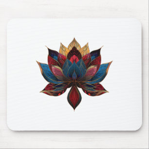 Lotosblume Vintage Japanischer Zen Buddhismus Yoga Mousepad