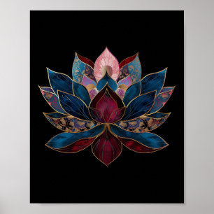 Lotosblume Vintage Japanischer Zen Buddhismus Yoga Poster