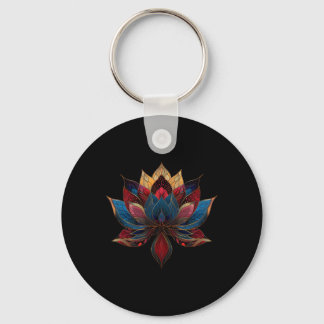 Lotosblume Vintage Japanischer Zen-Buddhismus Yoga Schlüsselanhänger
