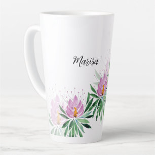 Lotosblumen blühen Flieder Lila Aquarell Milchtasse