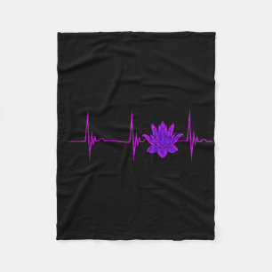 Lotosblumen-Herzschlag-Ekg-Pulslinie-Meditation Y Fleecedecke
