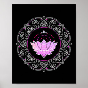 Lotosblumen-Mandala-Yoga-Lotos-Design-Lotosblume Poster