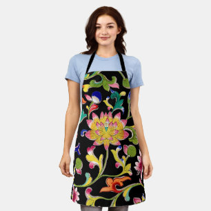Lotosblumen und Rebe Schürze