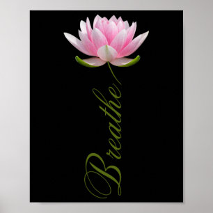 Lotosblumen Yoga Atmung Meditation Geschenk Friede Poster