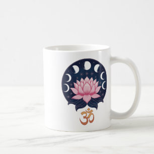 Lotosblüten-Mondphasen Zen-Yoga-Liebhaber Spiritue Kaffeetasse