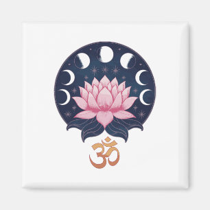 Lotosblüten-Mondphasen-Zen-Yoga-Liebhaber Spiritue Magnet
