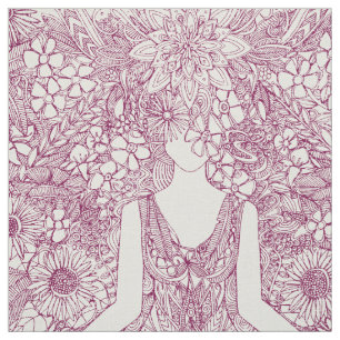 Lotosgarten Vintage-Pflaume Yoga Blumenmuster Stoff