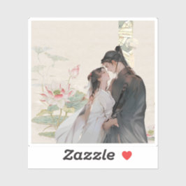 Lotosromanze: Ewige Liebe in Hanfu Aufkleber