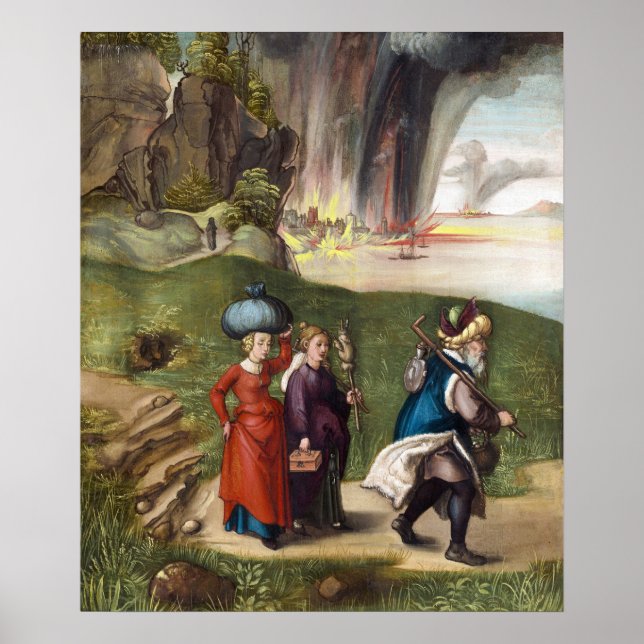 Lot's Escape - Albrecht Durer - c1496 Poster (Vorne)
