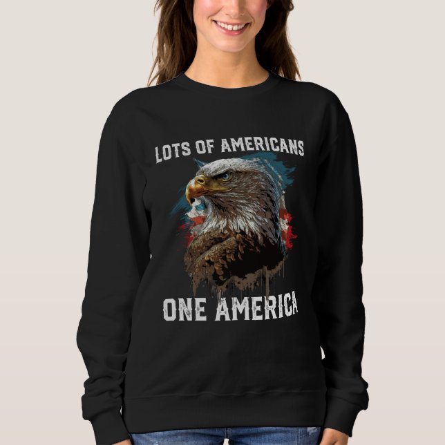 Lots Of Americans One America Patriotic USA Flag J Sweatshirt (Vorderseite)
