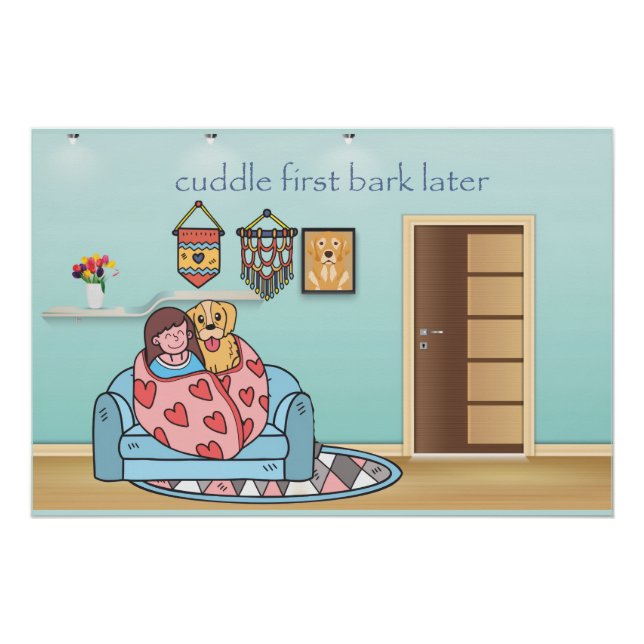 Lots of cuddles before barking poster (Vorderseite)