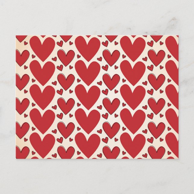 "Lots of Hearts"-Design Postkarte (Vorderseite)