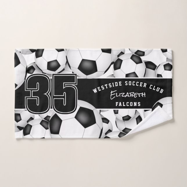 Lots of soccer balls custom team name handtuch (Handtuch)