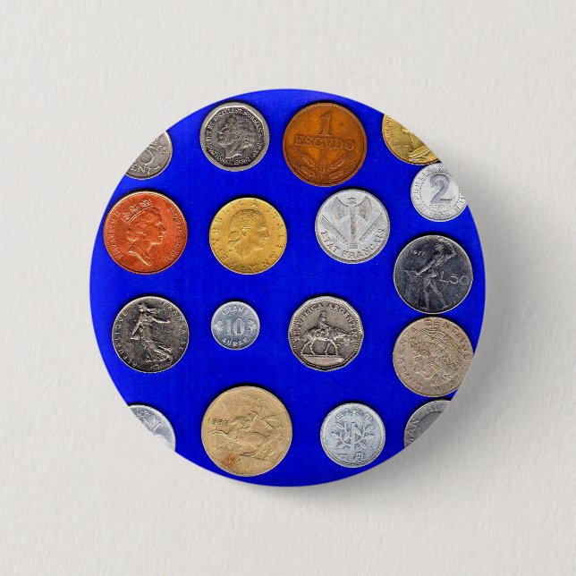 Lotsen alte ausländische Münzen Button (Vorderseite)