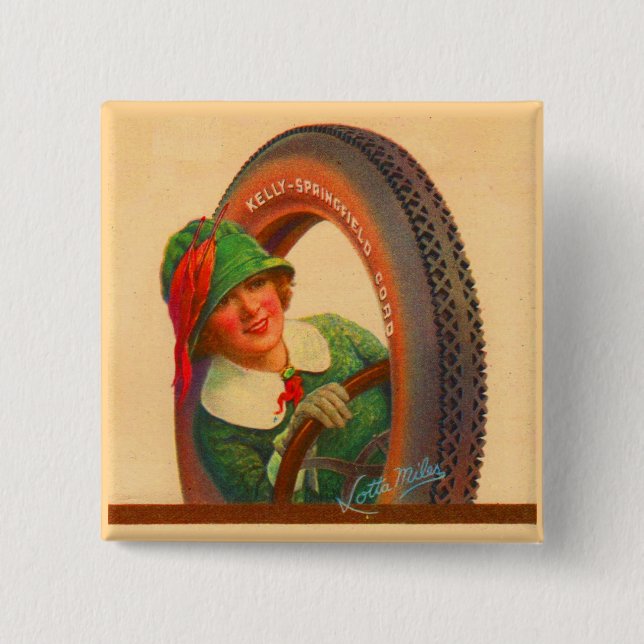 Lotta Miles no. 1-1920s Kelly-Springfields reifen  Button (Vorderseite)