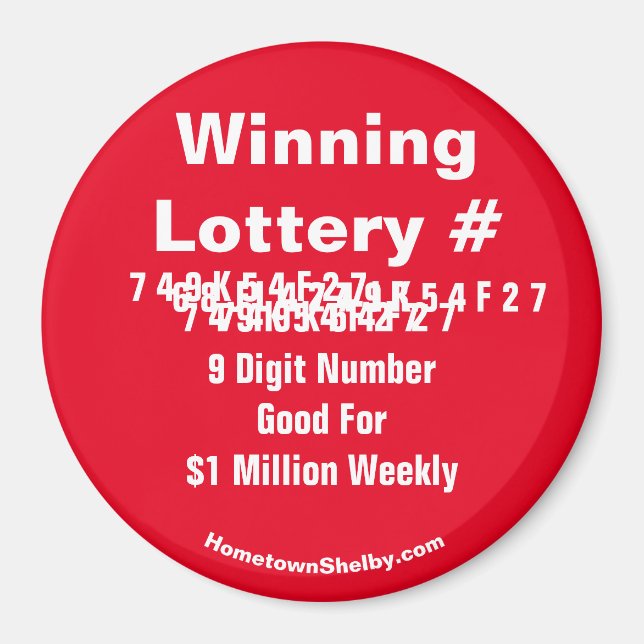 Lotterie gewinnt Nummer Magnet (Vorne)
