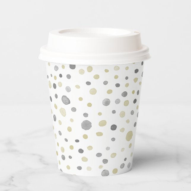 Lottie Confetti Wasserfarbe Dots Paper Cup Pappbecher (Vorderseite)