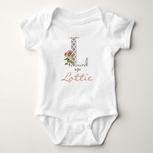 Lottie Name Reveal Blumenbrief L Girl Whimsical Baby Strampler