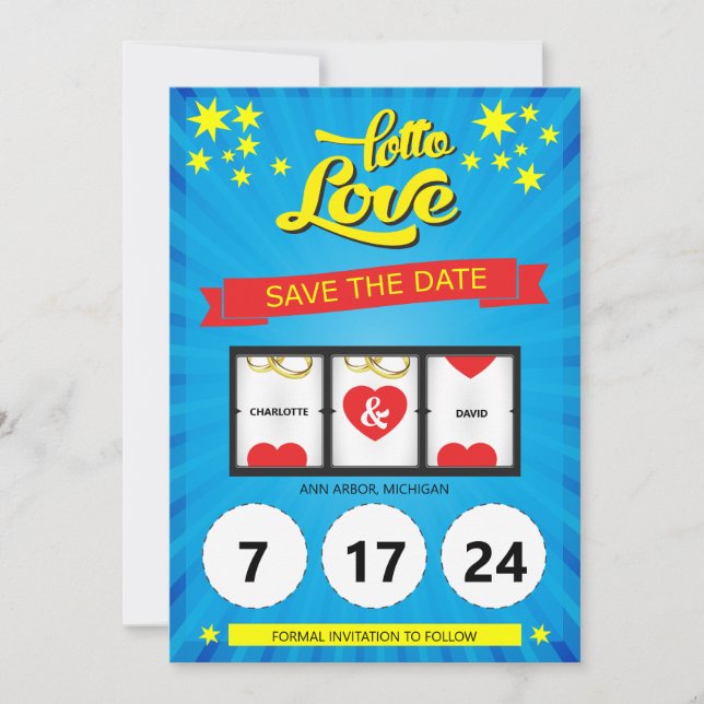 Lotto Liebe Save the Date Hochzeitsankündigung (Vorderseite)