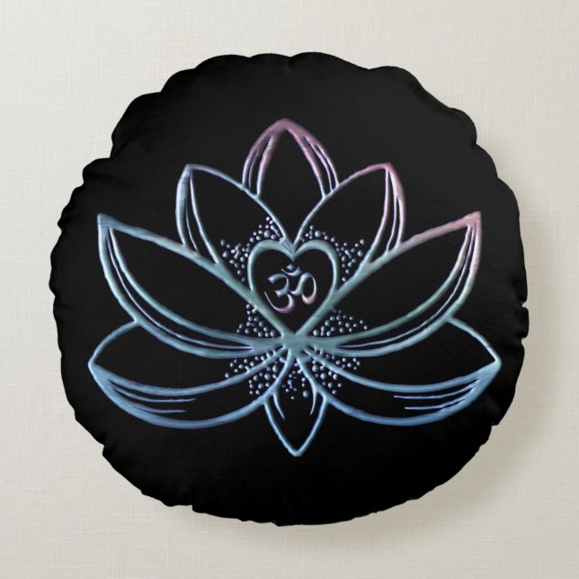 Lotus 1 rundes kissen (Vorderseite)