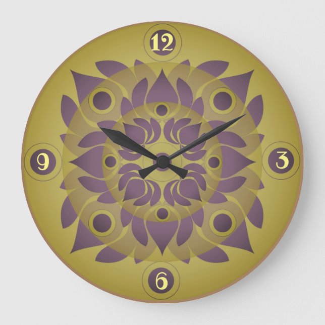 Lotus Acrylic Wall Clock Große Wanduhr (Vorderseite)