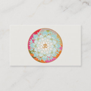 Lotus and Om Symbol Healing Arts Business Card Visitenkarte