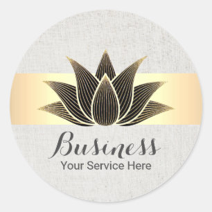 Lotus Black Gold Blume Yoga Massage Salon WELLNESS Runder Aufkleber