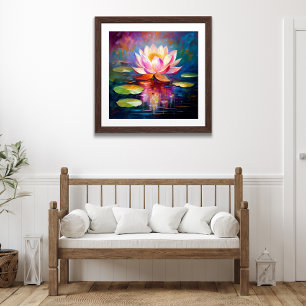 Lotus Bloom: Abstrakte Blumenkunst Poster