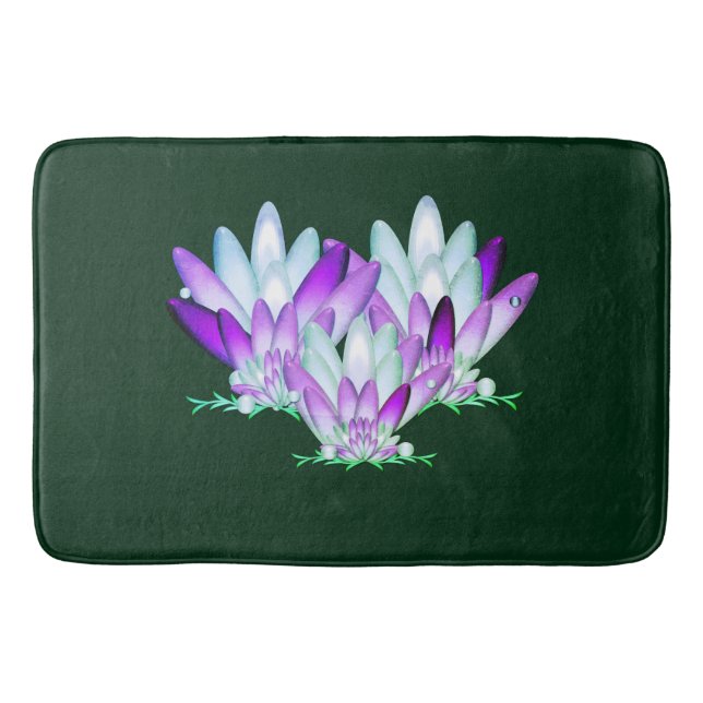 Lotus blossom auf grünem Meeresgrund Badematte (Vorderseite)