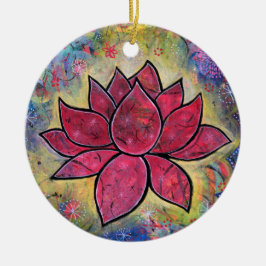 Lotus Blossom Blume mit dem Titel Transcend Keramik Ornament