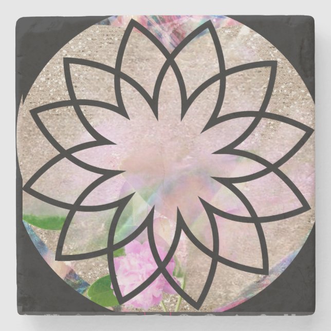 Lotus Blossom Floral Springtime Steinuntersetzer (Vorderseite)