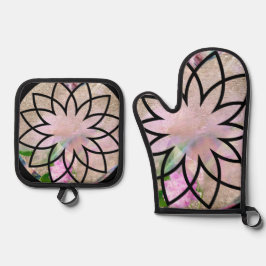 Lotus Blossom Floral Trivet und Pot Holder Set