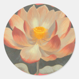 Lotus Blossom, Lilypad, Wasserlily Buddhistisches  Runder Aufkleber