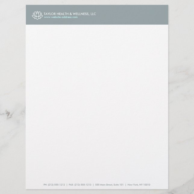 LOTUS BLOSSOM LOGO for HEALTY/WELLNESS Letterhead Briefkopf (Vorderseite)