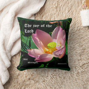 Lotus Blossom Nehemiah 8:10 Kissen