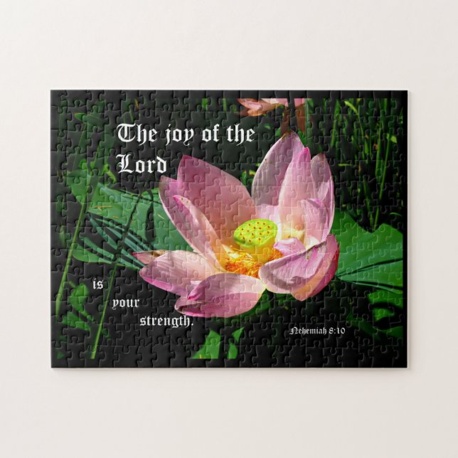 Lotus Blossom Nehemiah 8:10 Puzzle (Horizontal)