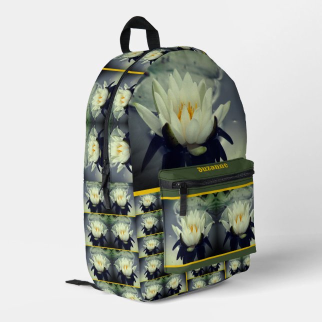 Lotus Blossom Personalisiert Bedruckter Rucksack (Rückseitige Ecke links)