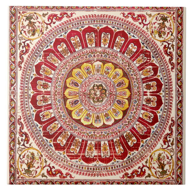 Lotus Blossom Petal aus dem alten Indien Fliese (Vorderseite)