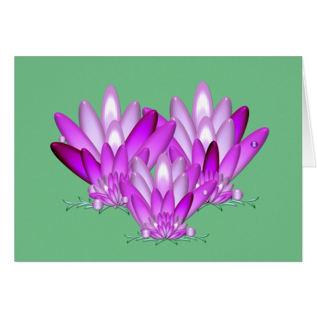 Lotus blossom pink auf grünem Meeresgrund (Vorderseite (Horizontal))