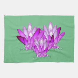 Lotus blossom pink auf grünem Meeresgrund Küchentuch