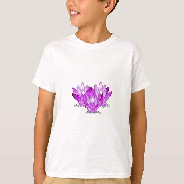 Lotus blossom pink auf grünem Meeresgrund T-Shirt (Vorderseite)