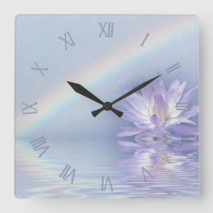 Lotus Blossom Quadratische Wanduhr