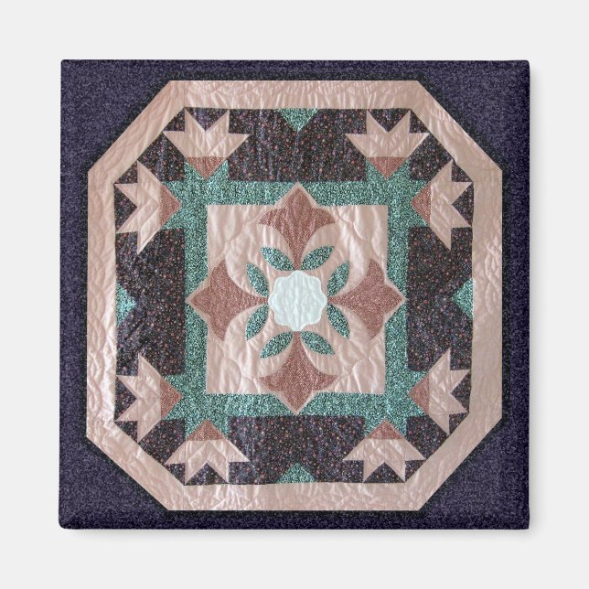 Lotus Blossom Quilt Magnet (Vorne)
