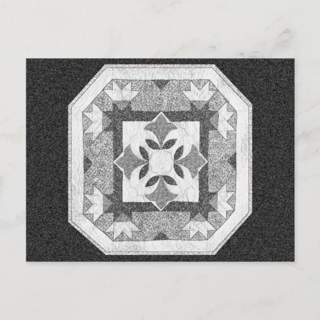 Lotus Blossom Quilt Postkarte (Vorderseite)