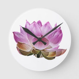 Lotus blossom runde wanduhr