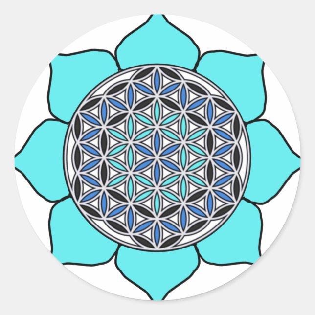 Lotus Blue2 Runder Aufkleber (Vorderseite)