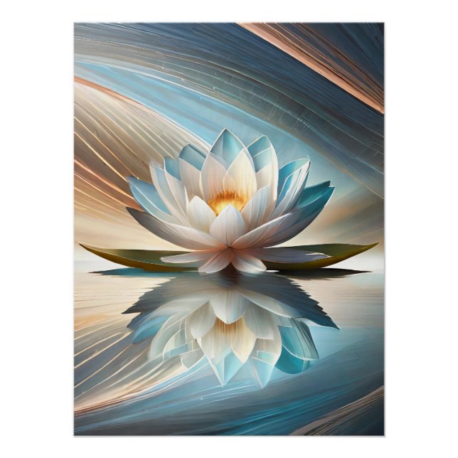 Lotus Blume abstraktes Wandplakat Poster (Vorderseite)